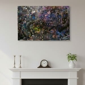HANDCRAFTED Abstract Painting HANDMADE Artwork HANDPAINTED Wall Art Decor 20x30